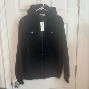 Angela Bebe Black Hoodie Jacket New. Large